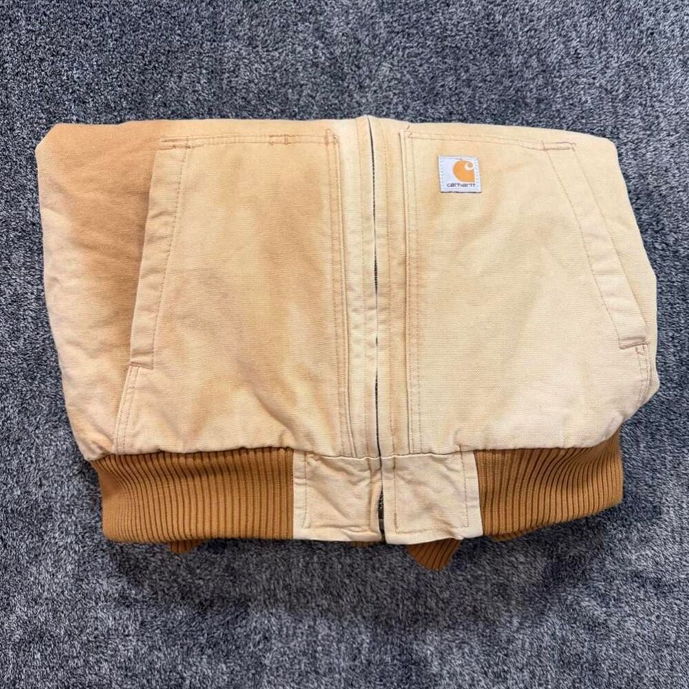 Carhartt tan Crazy Sun Faded Duck Canvas jacket J130 Heavy quilted Size XL baggy
